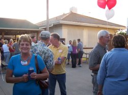 Debbie Williams Strawhacker, (right) Bill LaFrenz, Kathy LaFrenz (back to camera)