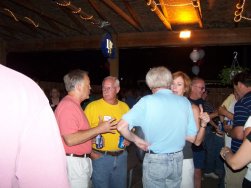 Greg Hoover, John Clark, Lyle Hallowell (back to camera) Carol Hovey Lehan